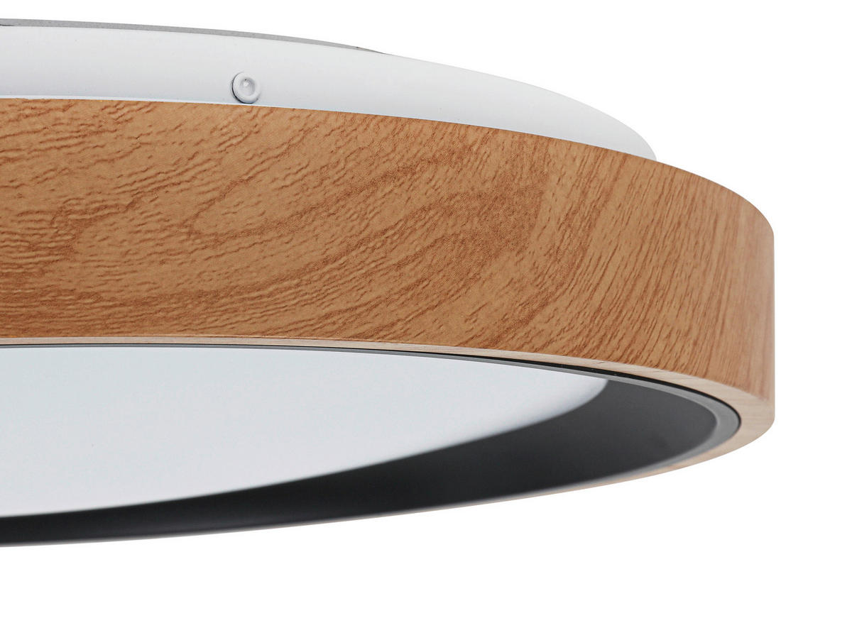 DECKENLEUCHTE 40/7 cm   - Eichefarben/Schwarz, Trend, Kunststoff/Metall (40/7cm) - Novel