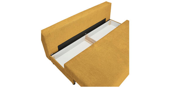 SCHLAFSOFA in Chenille Senfgelb - Senfgelb/Schwarz, KONVENTIONELL, Kunststoff/Textil (201/72/98cm) - Carryhome