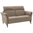 2-SITZER-SOFA  in Mikrofaser Taupe  - Taupe/Schwarz, KONVENTIONELL, Textil/Metall (178/103/95cm) - Dieter Knoll
