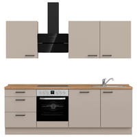 KÜCHENLEERBLOCK 240 cm   in Eichefarben, Sandfarben  - Sandfarben/Eichefarben, MODERN, Holzwerkstoff/Metall (240cm) - Nobilia