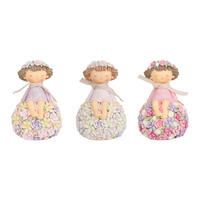 UKRASNA FIGURICA DETE - lila/pink, Lajfstajl, kamen/tekstil (11,3/16,5/11cm)