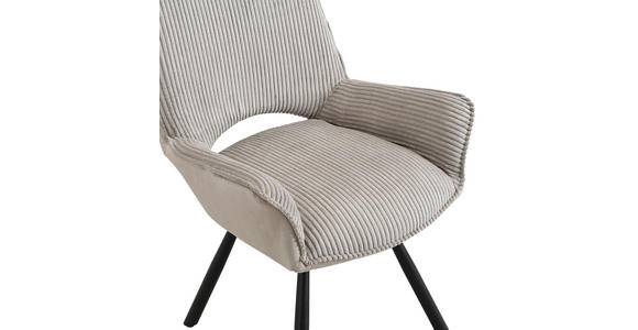 STUHL  Stoffauswahl Webstoff  - Hellgrau/Schwarz, Design, Textil/Metall (58/91/64cm) - Carryhome