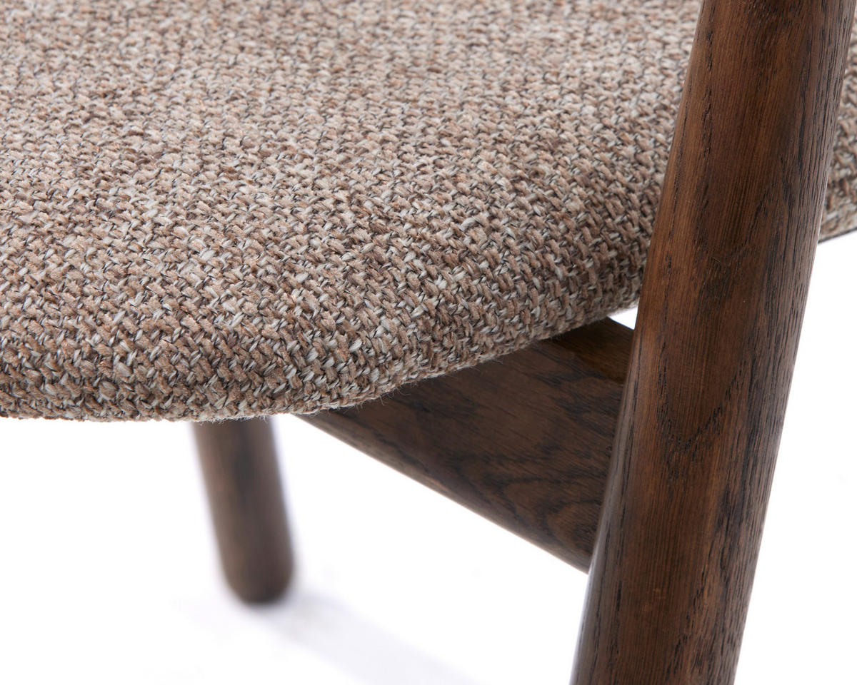 ARMLEHNSTUHL  in Webstoff  - Eiche dunkel/Naturfarben, Basics, Holz/Textil (59/76,6/52cm) - Boxxx