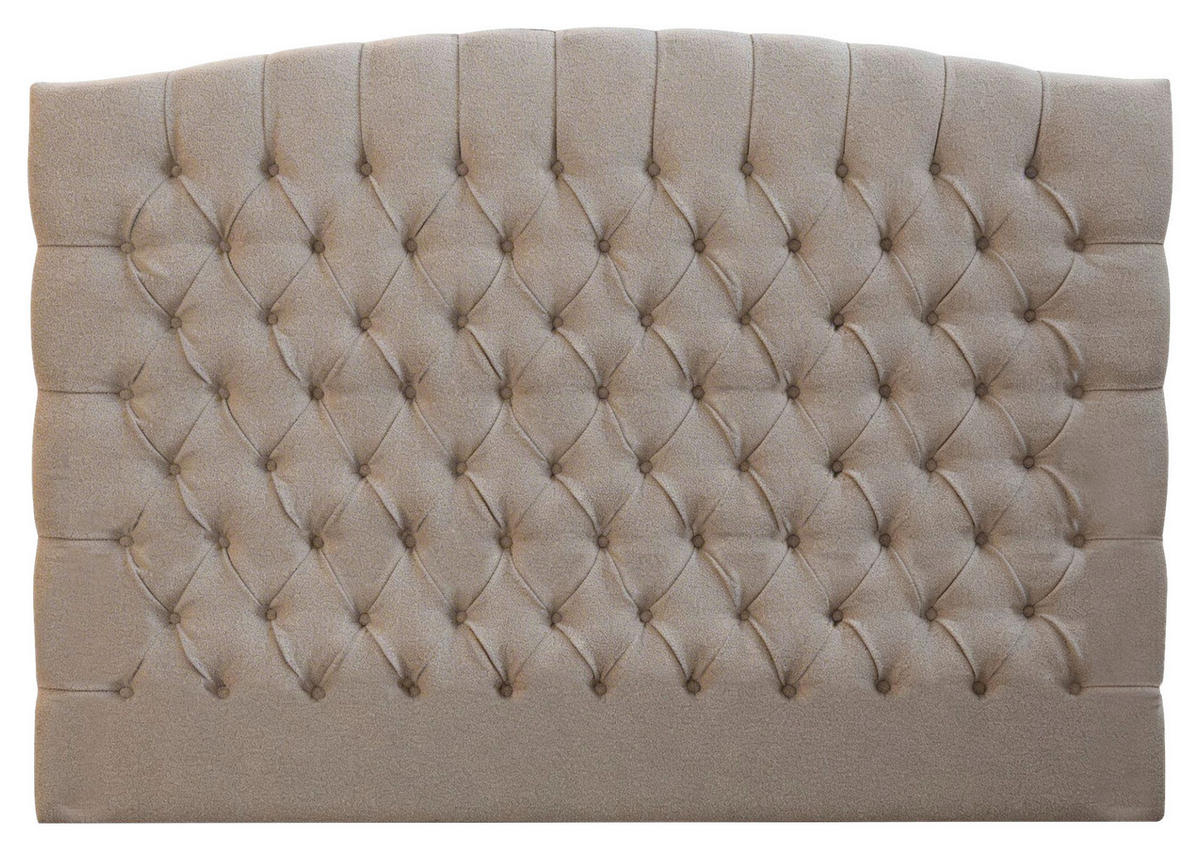 KONTINENTALSÄNG 180/200 cm  i beige  - beige/aluminiumfärg, Klassisk, metall/trä (180/200cm) - Cassando