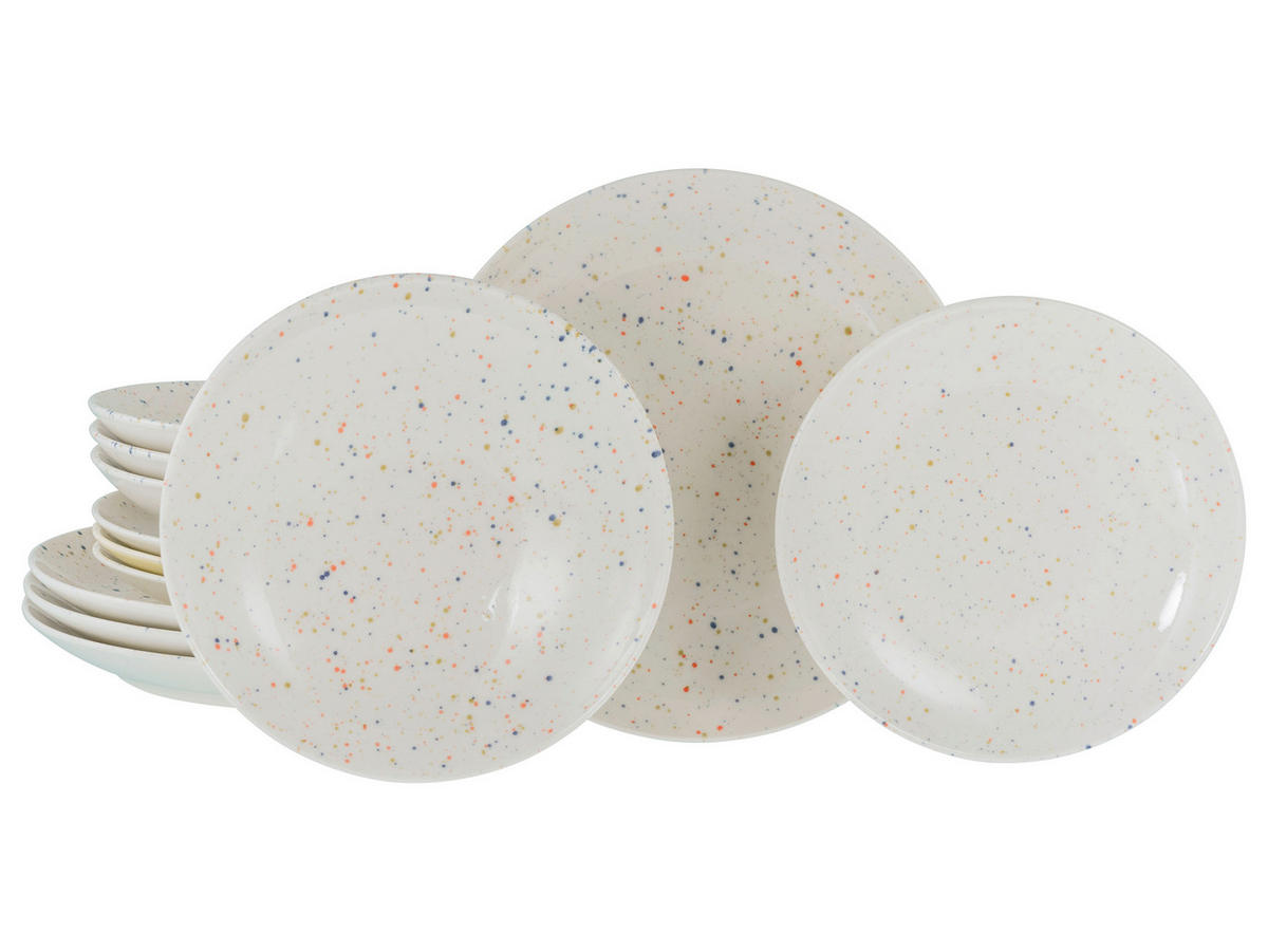 TAFELSERVICE Confetti 12-teilig  - Creme, Basics, Keramik - Creatable