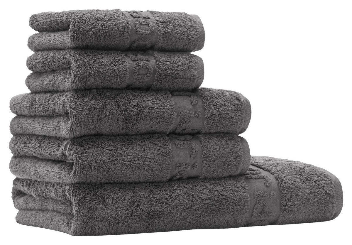 FROTTIERSET JOOP! Studio Colours Anthrazit, Grau 5-teilig  - Anthrazit/Grau, Basics, Textil - Joop!