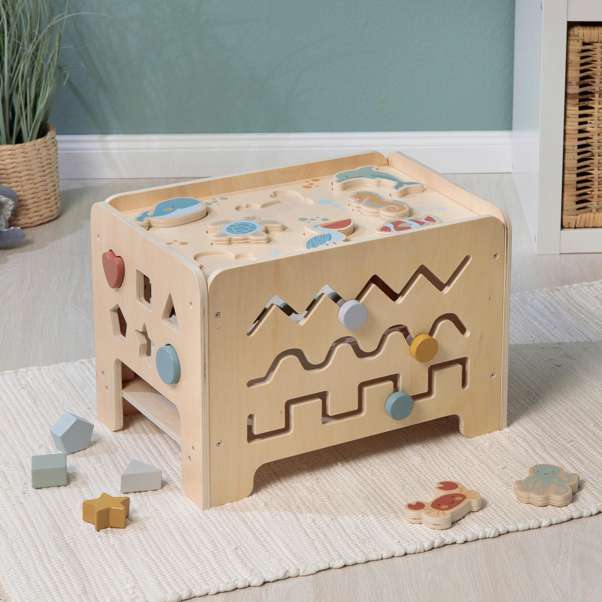 MOTORIKSPIEL ABELIA-OCEAN - Naturfarben, Basics, Holz/Textil (42/32/32cm) - MUSTERKIND