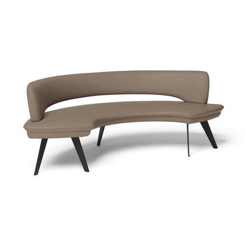 SITZBANK 238/84/154 cm Echtleder Hellbraun Metall  - Hellbraun/Schwarz, Design, Leder/Metall (238/84/154cm) - Joop!