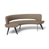 SITZBANK 238/84/154 cm Echtleder Hellbraun Metall  - Hellbraun/Schwarz, Design, Leder/Metall (238/84/154cm) - Joop!