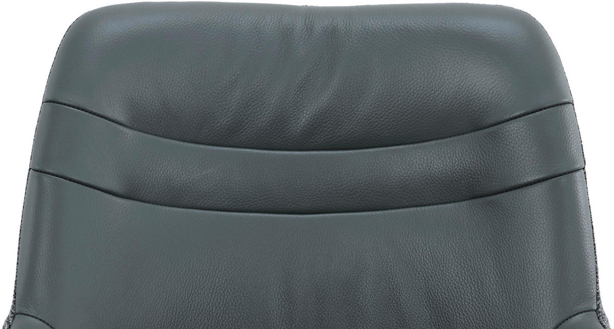 ARMLEHNSTUHL  Sitzfläche 360° drehbar, inklusive Armlehnen Webstoff Echtleder  Grau, Schwarz  - Schwarz/Grau, MODERN, Leder/Textil (57/86/62cm) - Livetastic