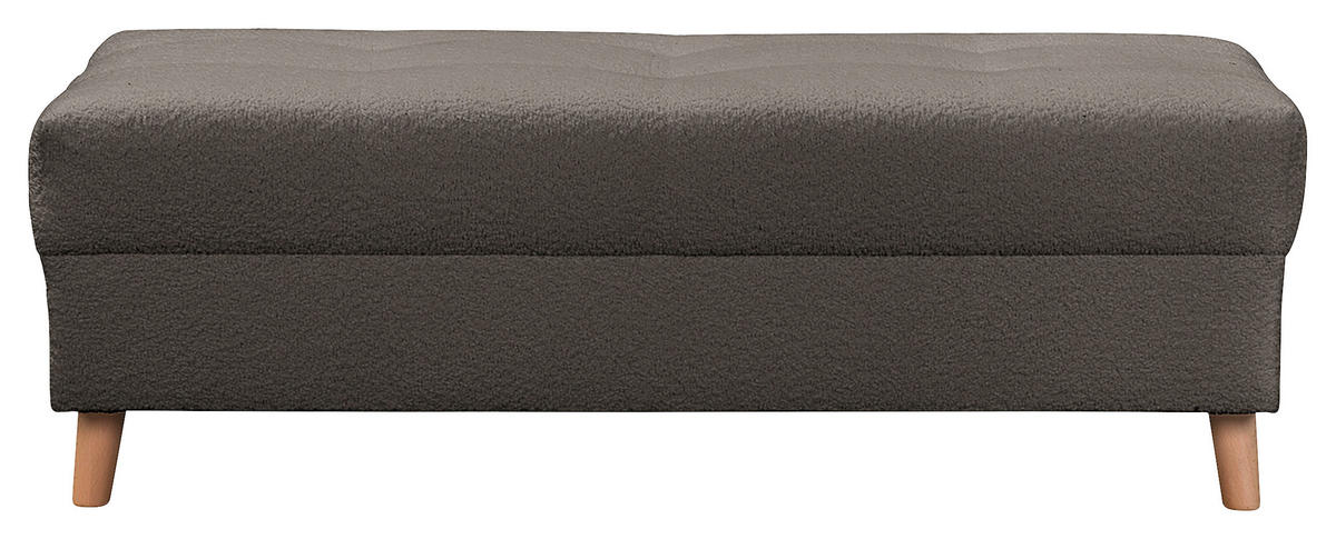 ECKSOFA inkl. Hocker Ariella in Bouclé Dunkelgrau  231/161 cm  - Dunkelgrau/Naturfarben, Design, Holz/Textil (231/161cm) - Livetastic