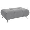 HOCKER in Textil Hellgrau  - Edelstahlfarben/Hellgrau, Design, Textil/Metall (120/43/70cm) - Hom`in