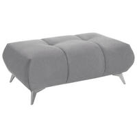 HOCKER in Textil Hellgrau  - Edelstahlfarben/Hellgrau, Design, Textil/Metall (120/43/70cm) - Hom`in