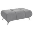 HOCKER Webstoff Hellgrau  - Edelstahlfarben/Hellgrau, Design, Textil/Metall (120/43/70cm) - Hom`in