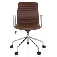 VRTLJIVI STOL usnje rjava  - srebrne barve/rjava, Moderno, kovina/umetna masa (58/93-101/59cm) - MID.YOU