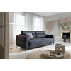 SCHLAFSOFA Nordic in Velours Blau  - Blau/Schwarz, Basics, Textil/Metall (232/94/102cm) - Livetastic