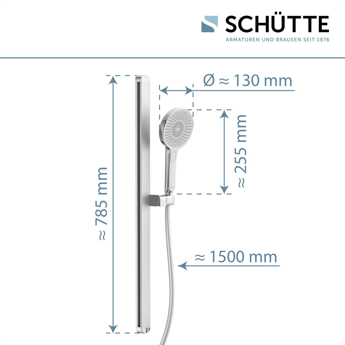 Brauseset Karibik  - Chromfarben/Hellgrau, Kunststoff (13/78,5/5,5cm) - Schütte