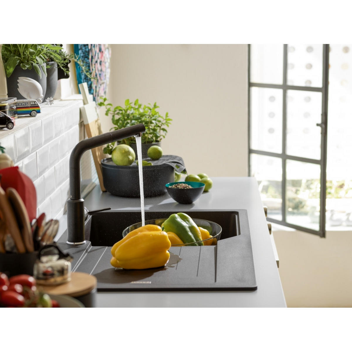 KÜCHENARMATUR - Graphitfarben, Basics, Metall (25,2/29,4/9,5cm) - Franke