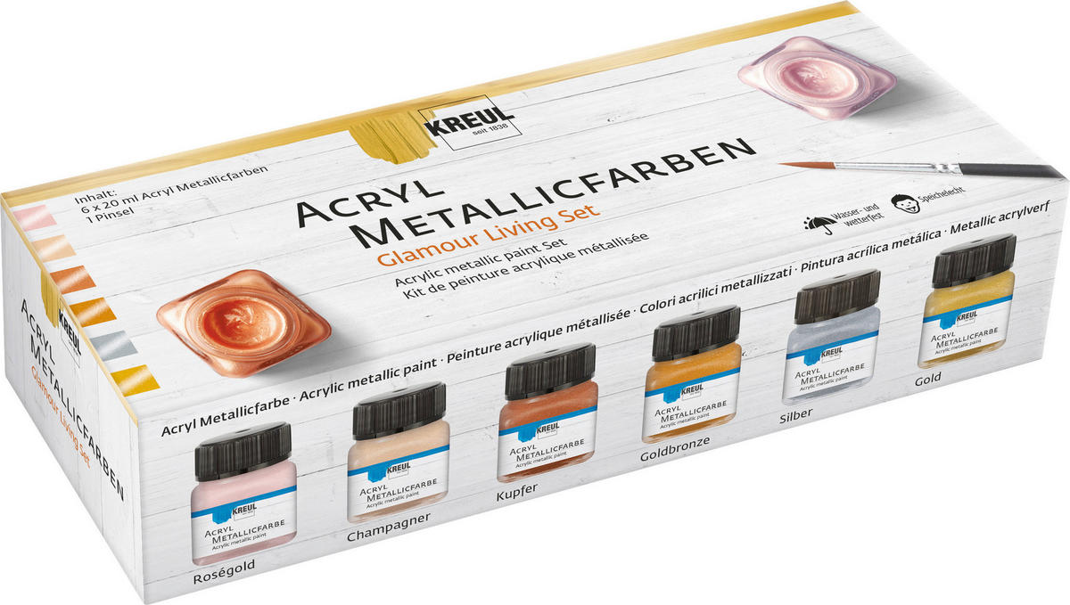 ACRYLFARBENSET - Silberfarben/Goldfarben, Basics (22/5/8,5cm)