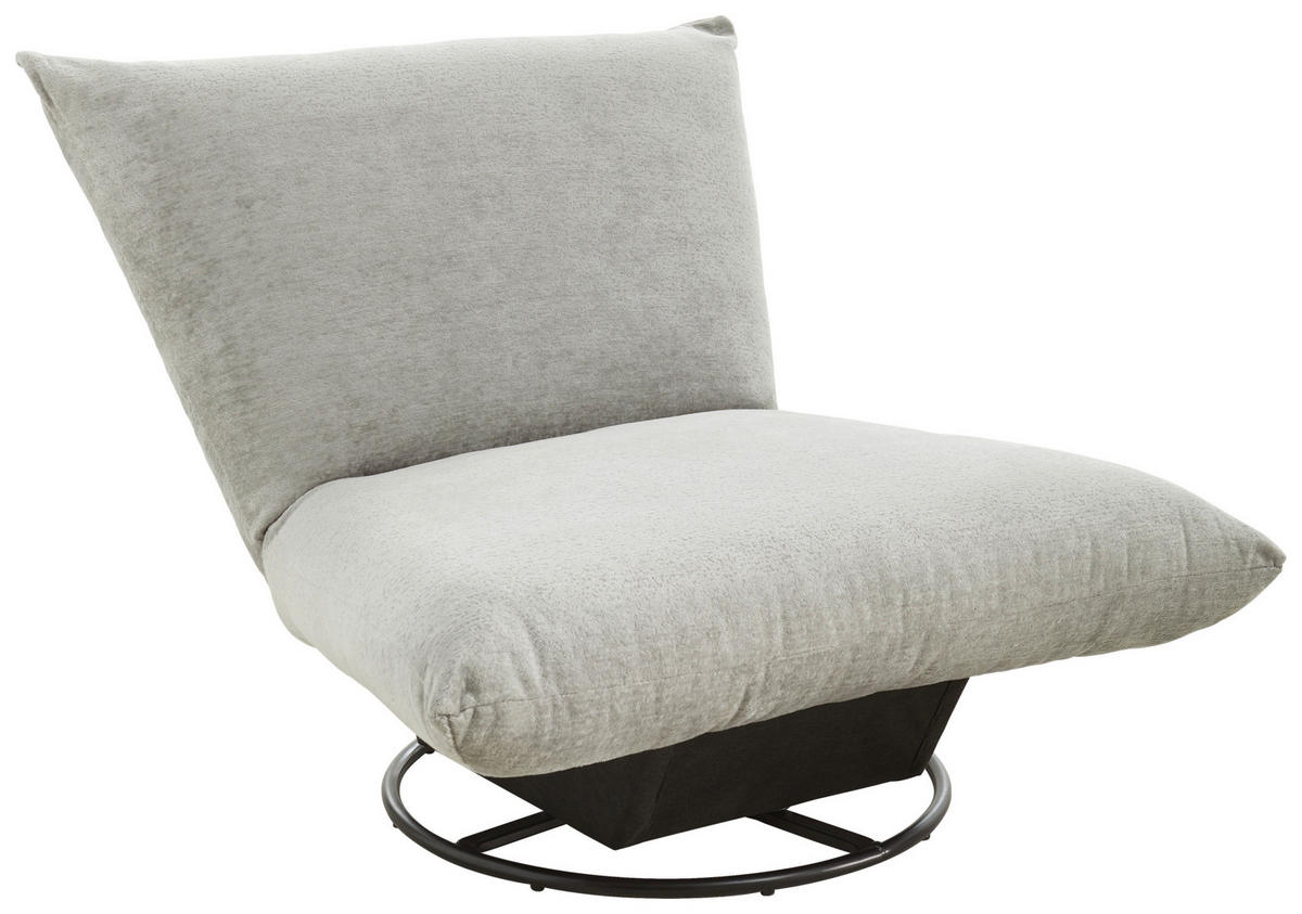 RELAXSESSEL in Textil Grau  - Schwarz/Grau, Design, Textil/Metall (100/78/96cm) - Livetastic