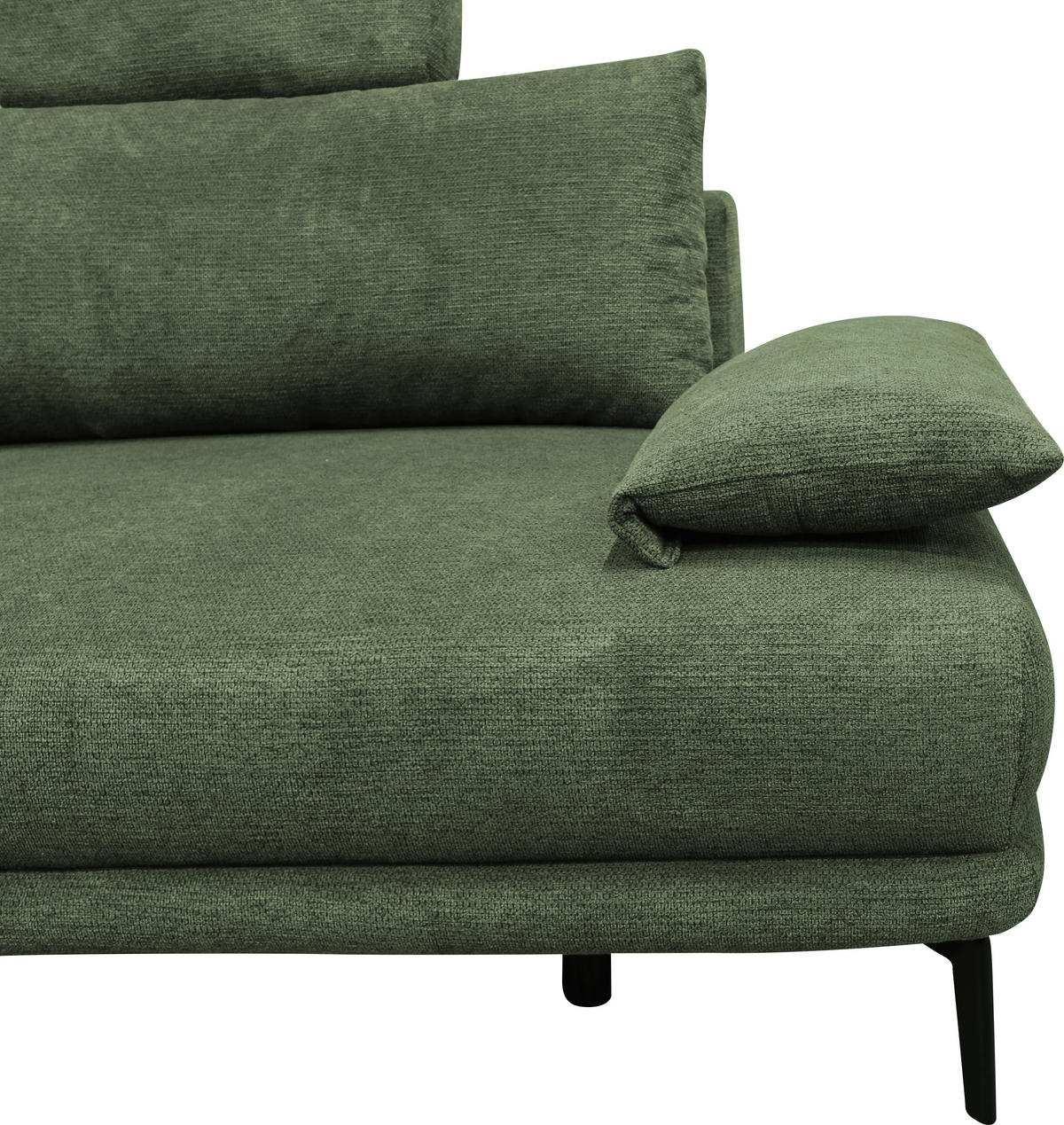 ECKSOFA in Webstoff Grün  192/260 cm  - Schwarz/Grün, Design, Textil/Metall (192/260cm) - MID.YOU