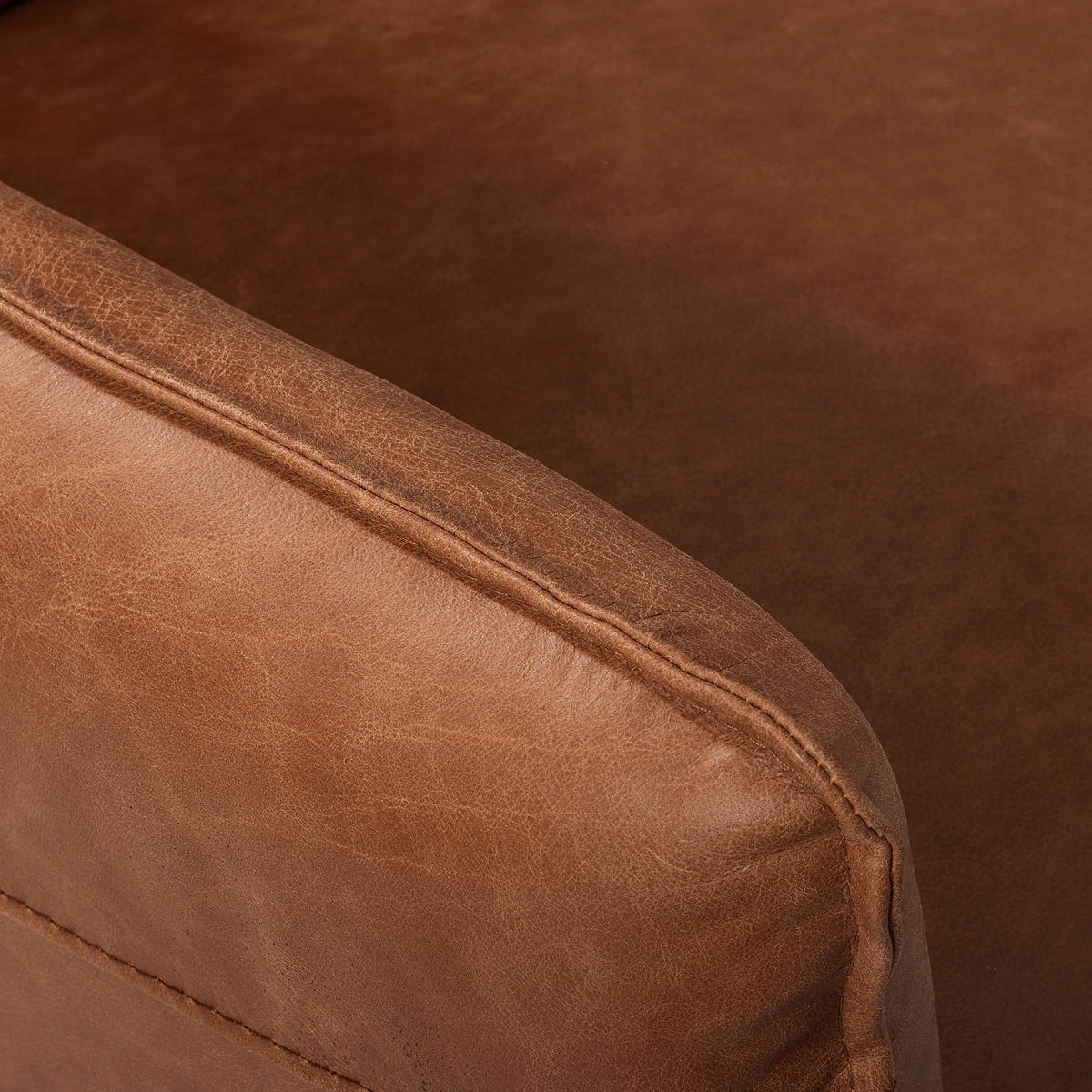RELAXSESSEL Leder Cognac  - Cognac/Schwarz, Design, Leder/Metall (77/107/88cm) - Livetastic