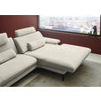 ECKSOFA  in Chenille, Flachgewebe Naturfarben Rücken echt  284/180 cm  - Schwarz/Naturfarben, Design, Textil/Metall (284/180cm) - Dieter Knoll