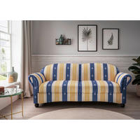 2,5-SITZER in Mikrofaser Blau  - Wengefarben/Blau, Konventionell, Holz/Textil (198/84/80cm) - Livetastic