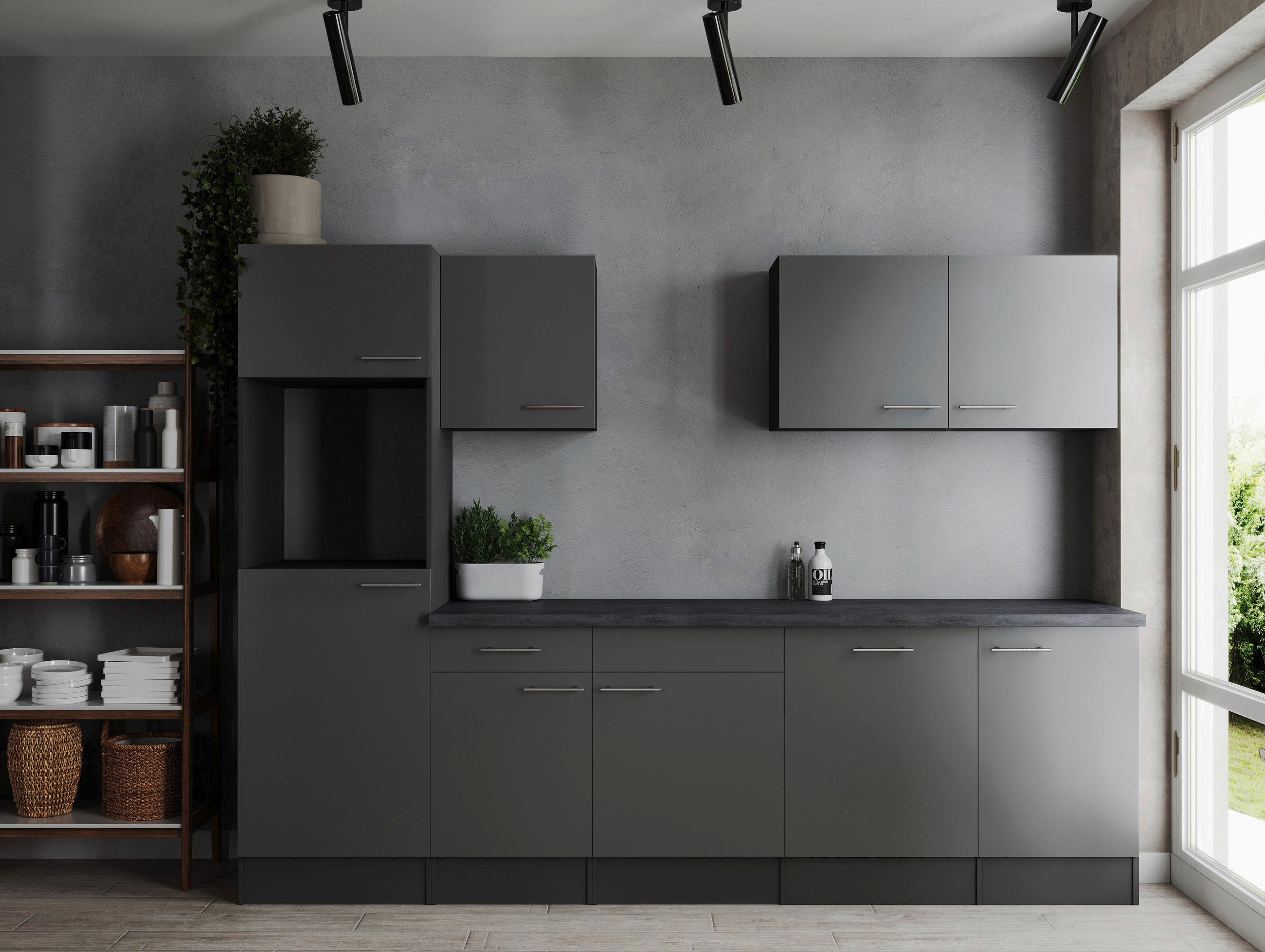 MODULKÖK UTAN VITVAROR 280 cm i grå - silver/grå, Design, metall/trämaterial (280cm) - Respekta