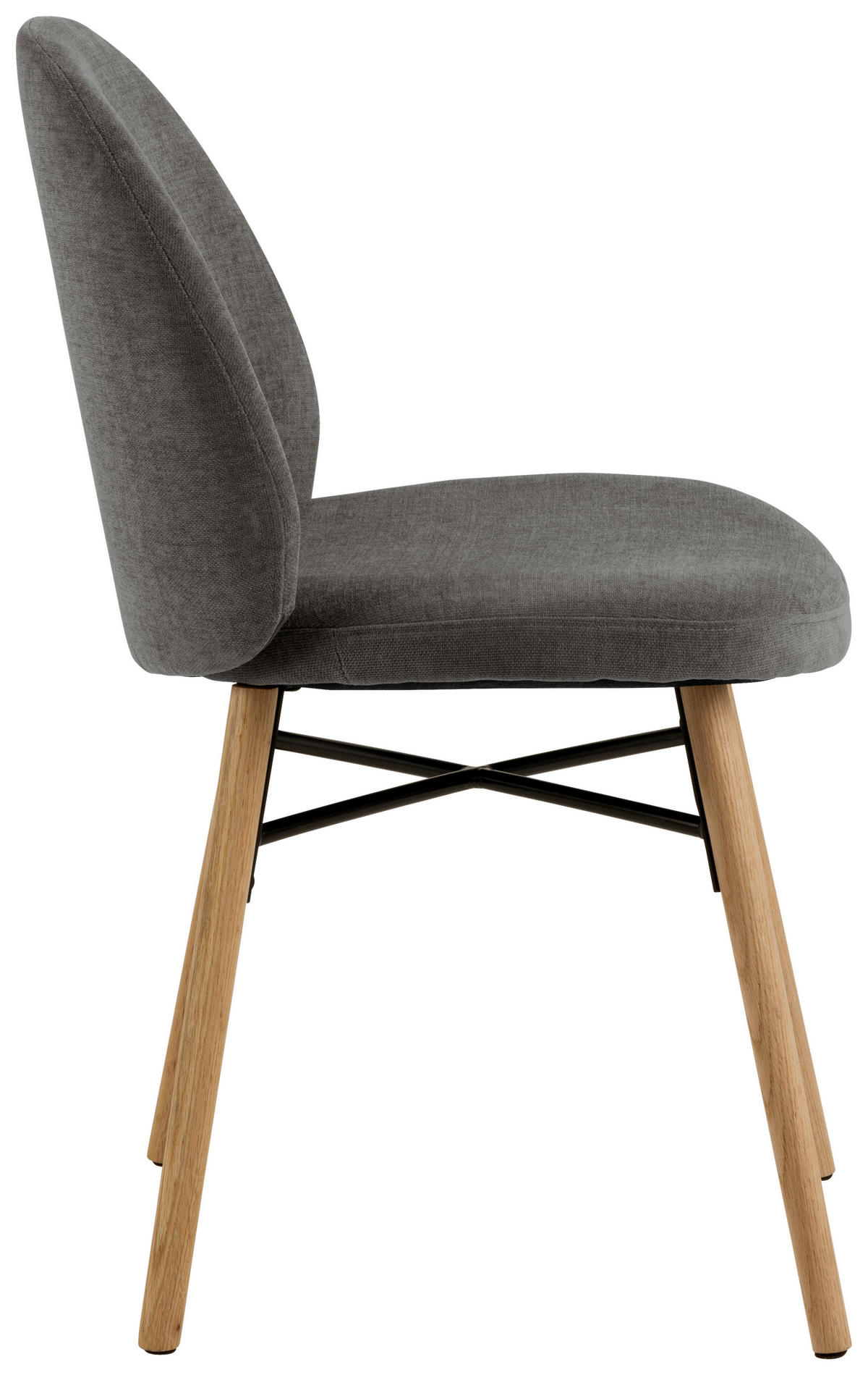 STUHL  in Chenille  - Eichefarben/Grau, Design, Holz/Textil (54/82,5/56cm) - MID.YOU