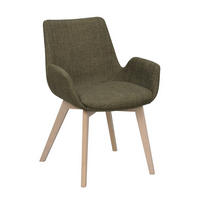 STOL MED ARMSTÖD     - ek Bianco/grön, Klassisk, trä/textil (59/81/59cm) - Rowico