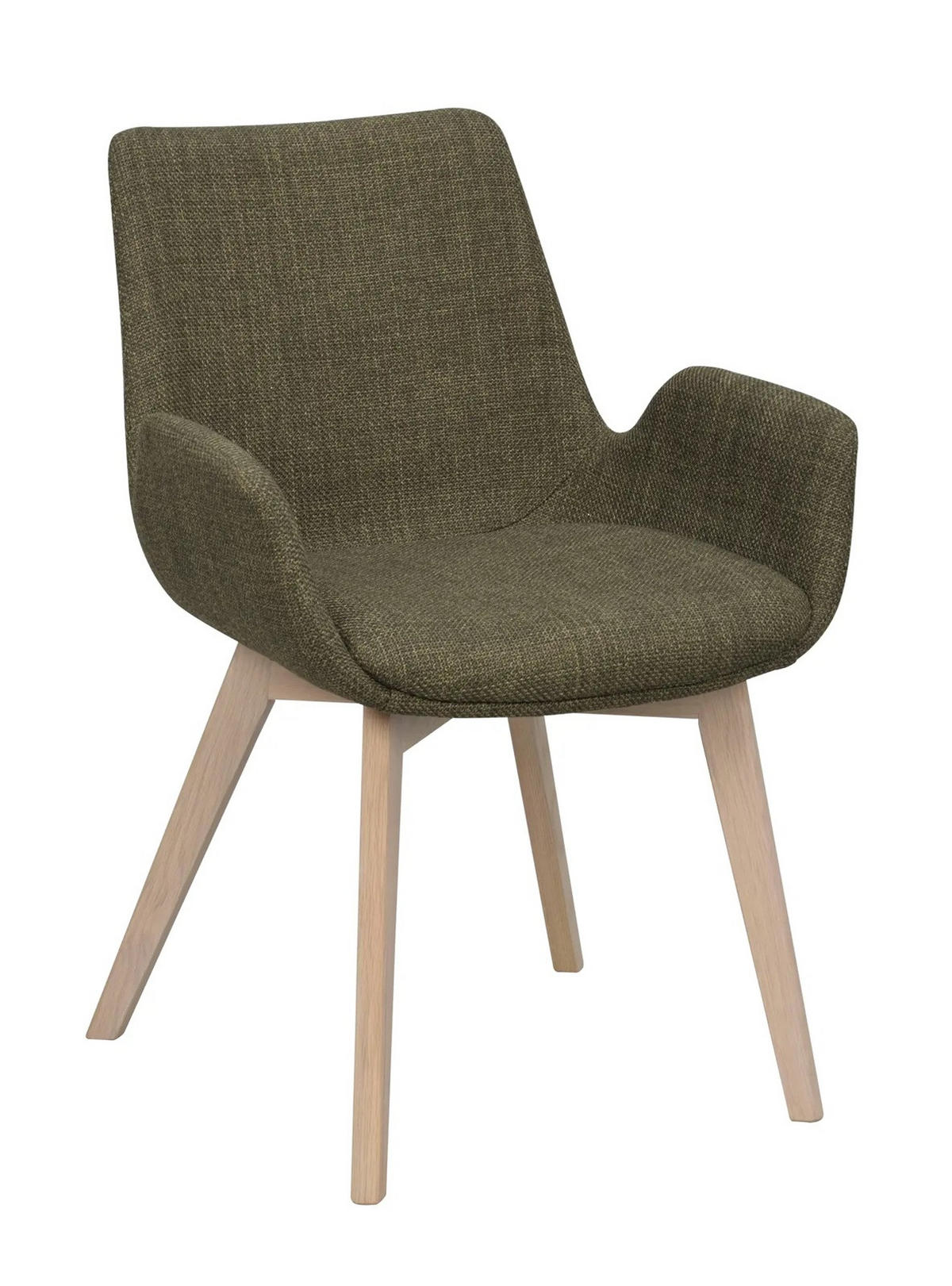 STOL MED ARMSTÖD     - ek Bianco/grön, Klassisk, trä/textil (59/81/59cm) - Rowico