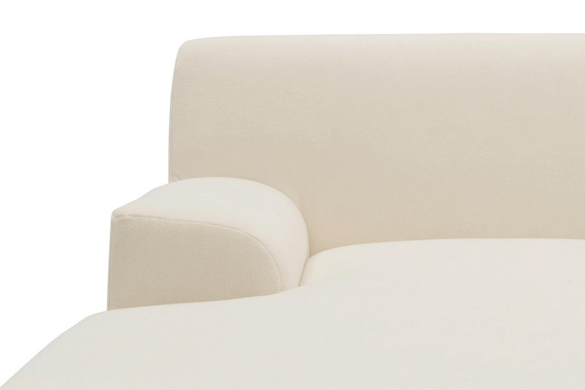 ECKSCHLAFSOFA  CAPRI 2 Creme Mikrofaser  - Creme/Schwarz, Basics, Kunststoff/Textil (146/241cm) - MID.YOU