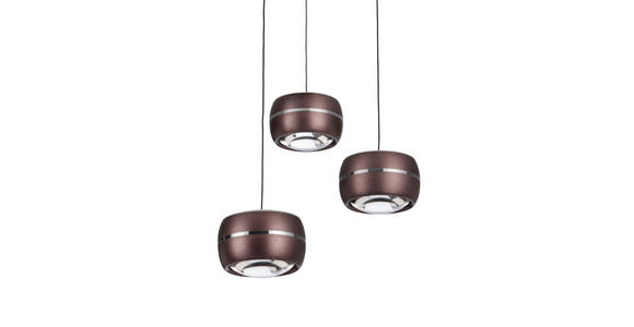 LED-HÄNGELEUCHTE Itonda 52,5/180 cm   - Braun, Design, Glas/Metall (52,5/180cm) - Dieter Knoll