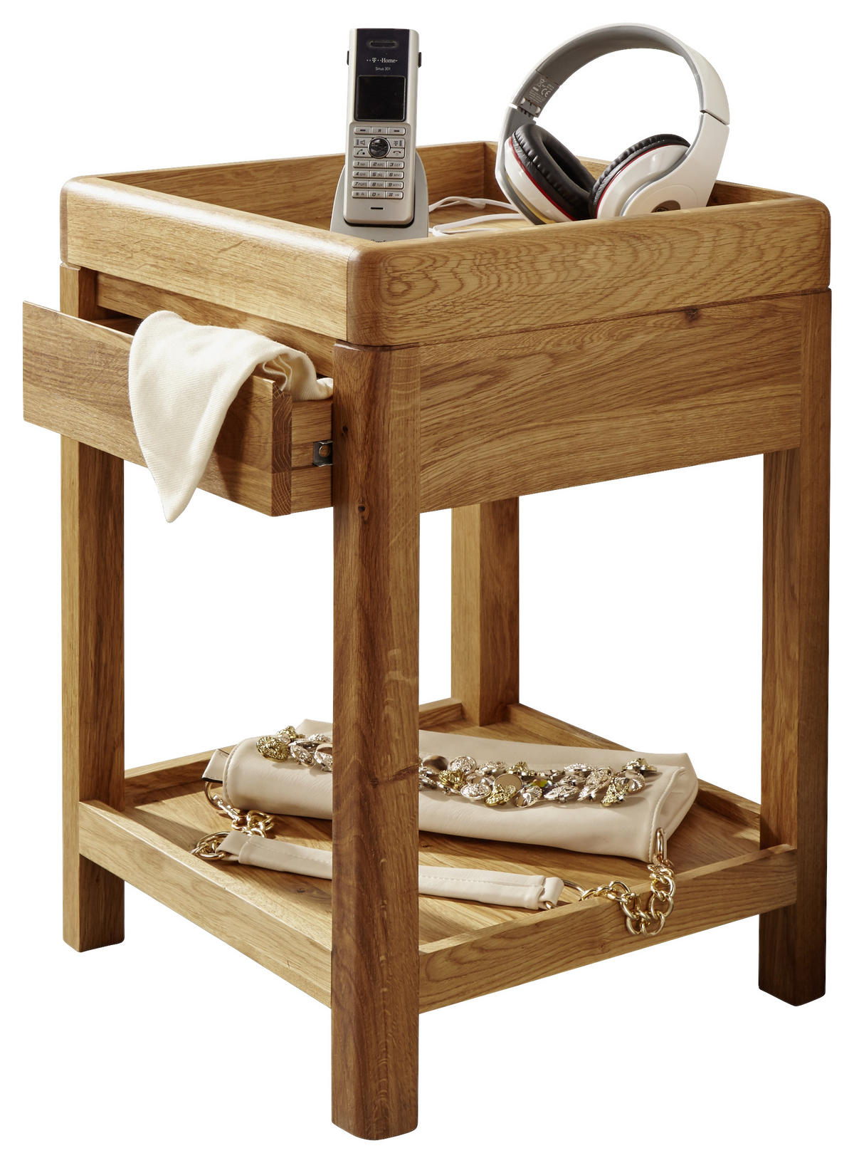 BEISTELLTISCH 40/40/60 cm Wildeiche vollmassiv Eichefarben  - Eichefarben, Design, Holz (40/40/60cm) - Livetastic