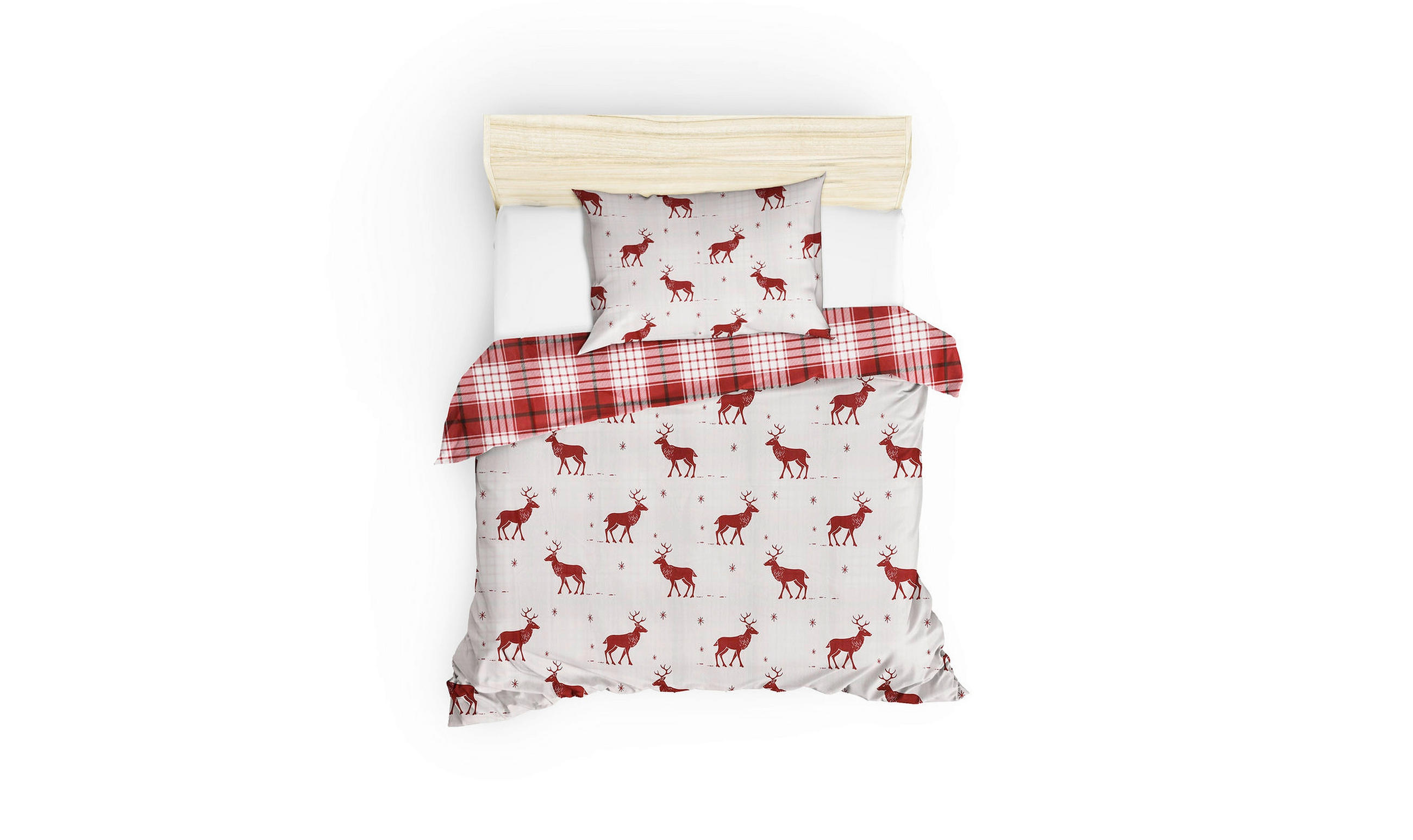 BETTWÄSCHE 2-teilig Geyik - Claret Red 155/200 cm  - Multicolor, Basics, Textil (155/200cm) - X-Mas
