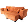 ECKSOFA in Cord Terracotta - Terracotta/Braun, KONVENTIONELL, Holz/Textil (230/190cm) - Carryhome