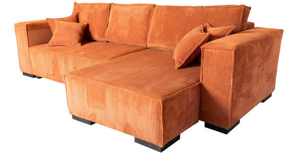 ECKSOFA in Cord Terracotta - Terracotta/Braun, KONVENTIONELL, Holz/Textil (230/190cm) - Carryhome