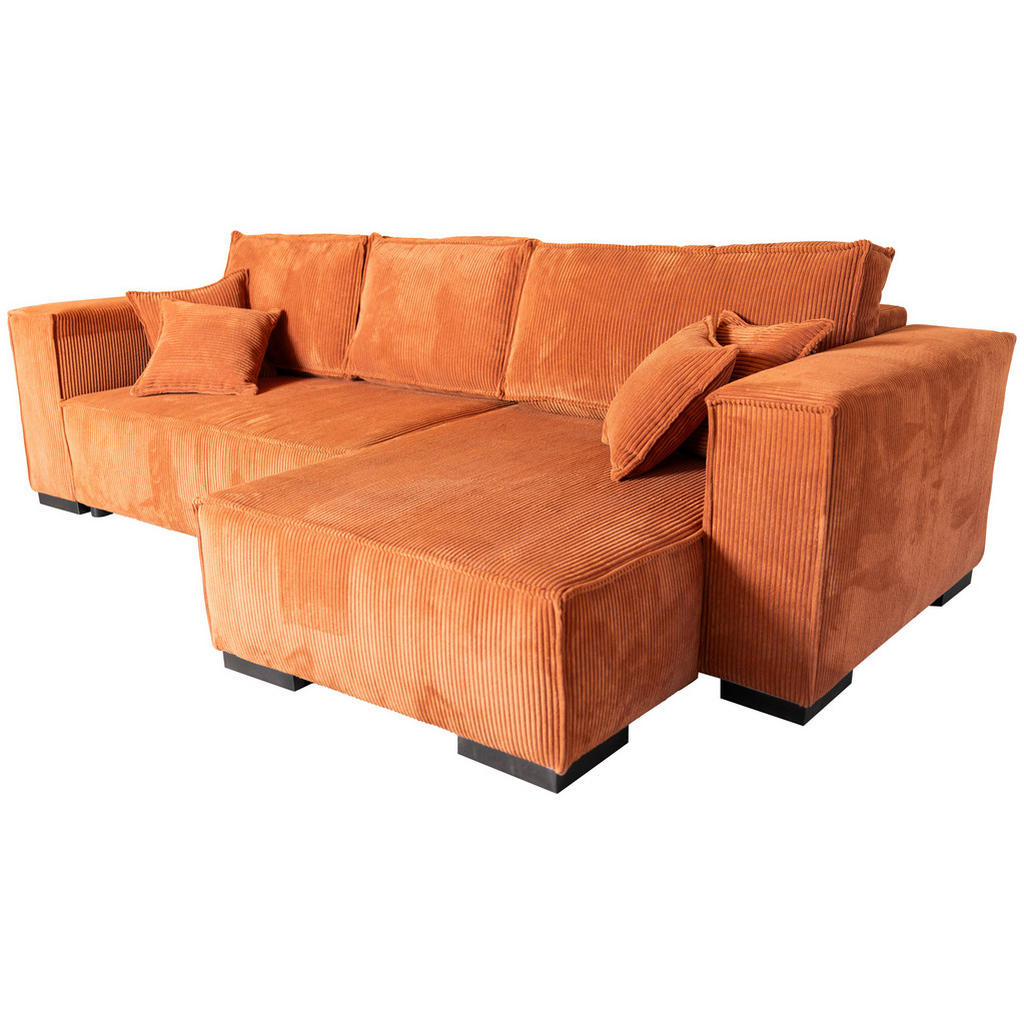 Thumbnail - Carryhome Ecksofa, Terracotta, Textil, Buche, massiv, 4-Sitzer, Füllung: Schaumstoff, seitenverkehrt montierbar, L-Form,...