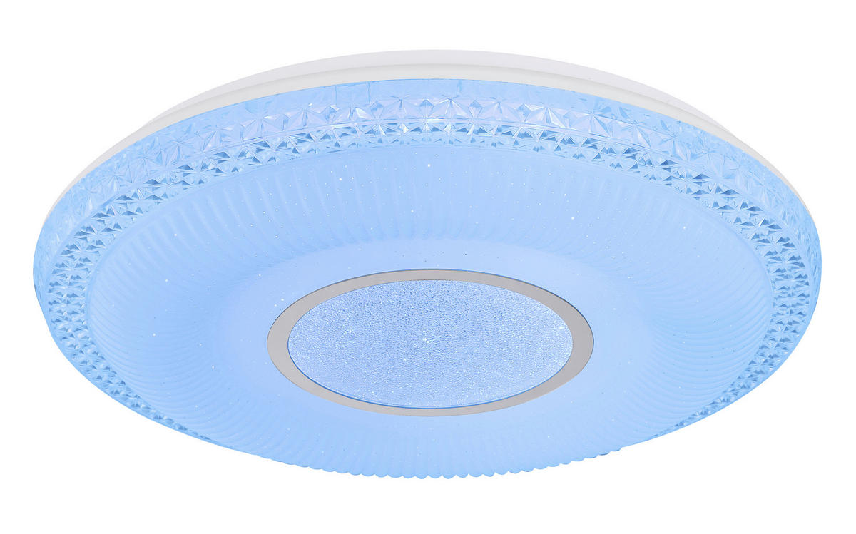 LED-DECKENLEUCHTE KLEMENS 50/9 cm   - Chromfarben/Opal, KONVENTIONELL, Kunststoff/Metall (50/9cm) - Globo