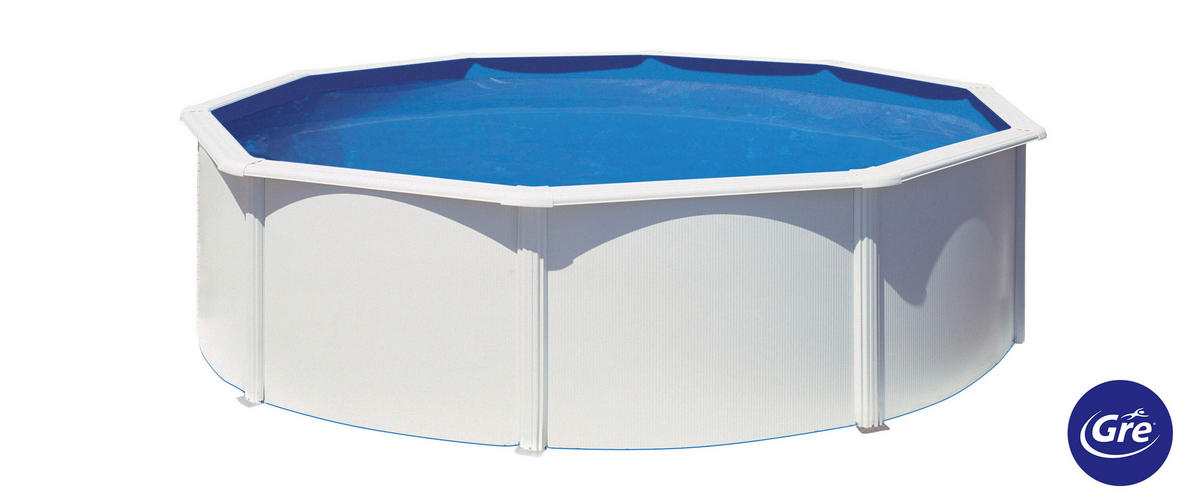 POOL-SET 2024 460/120 cm  - Weiß, KONVENTIONELL, Metall (460/120cm) - Gre