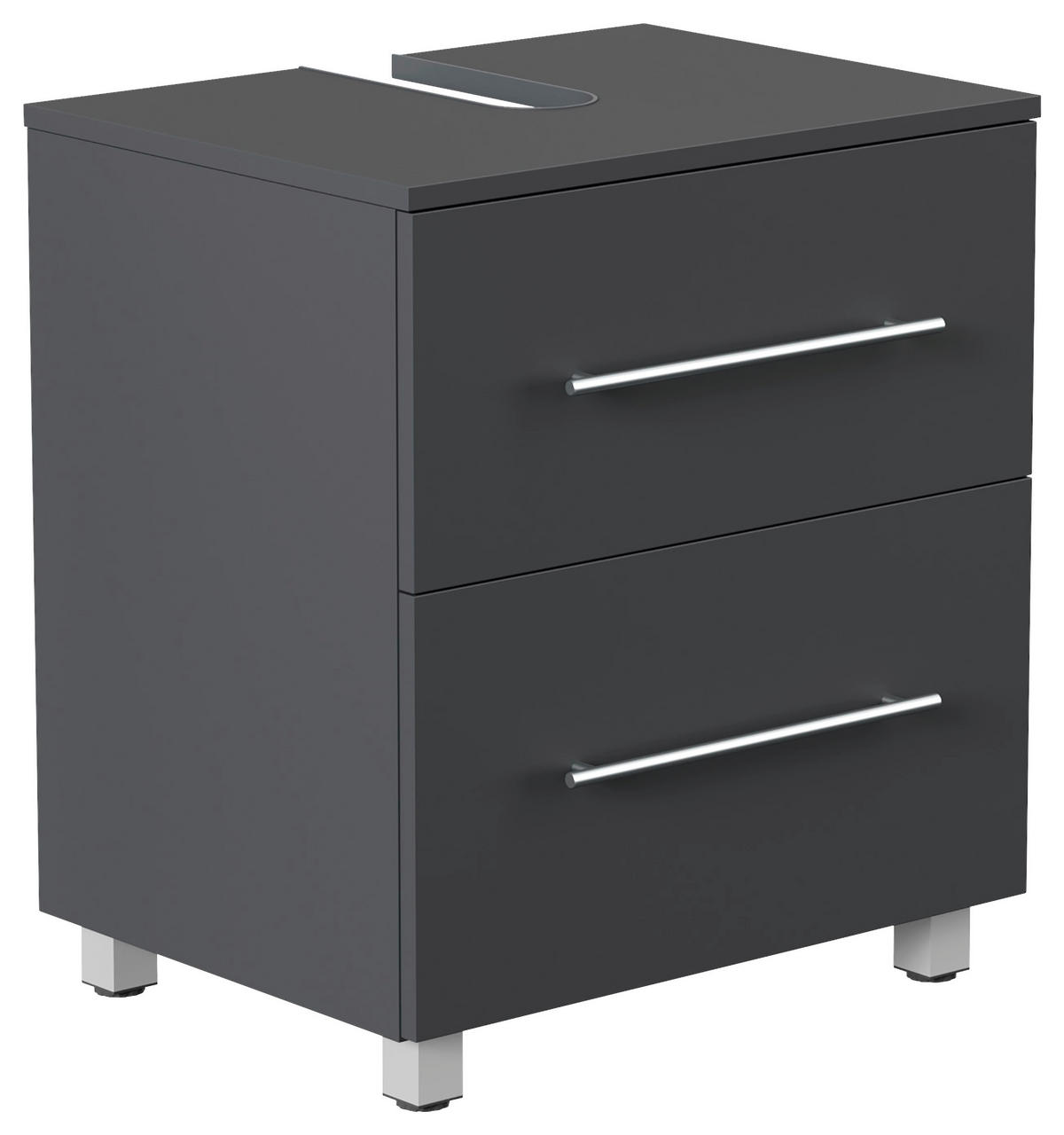 WASCHBECKENUNTERSCHRANK 55/63/41,6 cm  - Silberfarben/Graphitfarben, MODERN, Holzwerkstoff/Metall (55/63/41,6cm) - MID.YOU