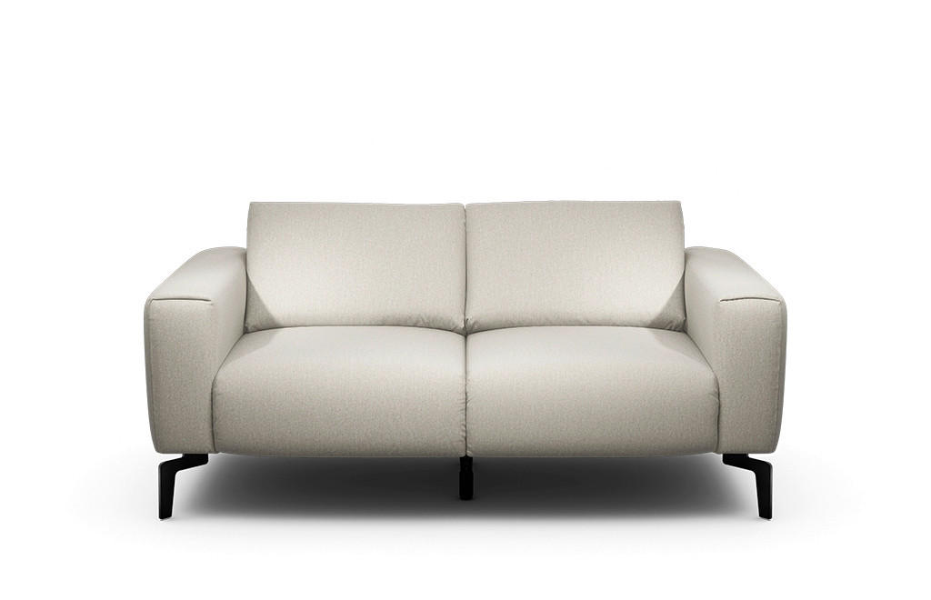 2-SITZER-SOFA Chenille Naturfarben  - Schwarz/Naturfarben, Design, Textil/Metall (180/86/86-94cm) - SENSOO