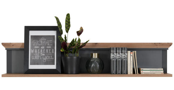 WANDBOARD Holzwerkstoff Graphitfarben, Eiche Artisan  - Graphitfarben/Eiche Artisan, ROMANTIK / LANDHAUS, Holzwerkstoff (142/29/20cm) - Hom`in