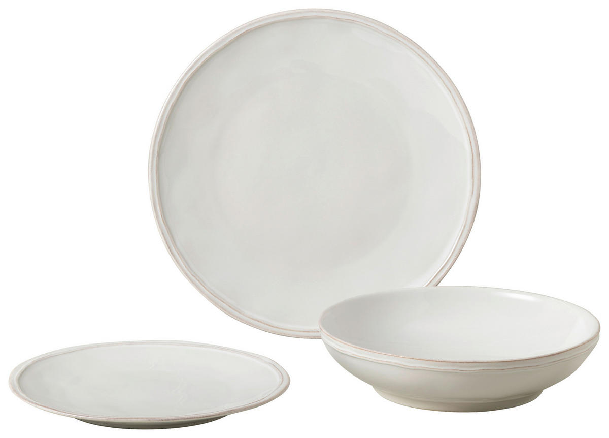 KOMBISERVICE Weiß FONTANA 12-teilig 4 Personen  - Weiß, Basics, Keramik - Costa Nova