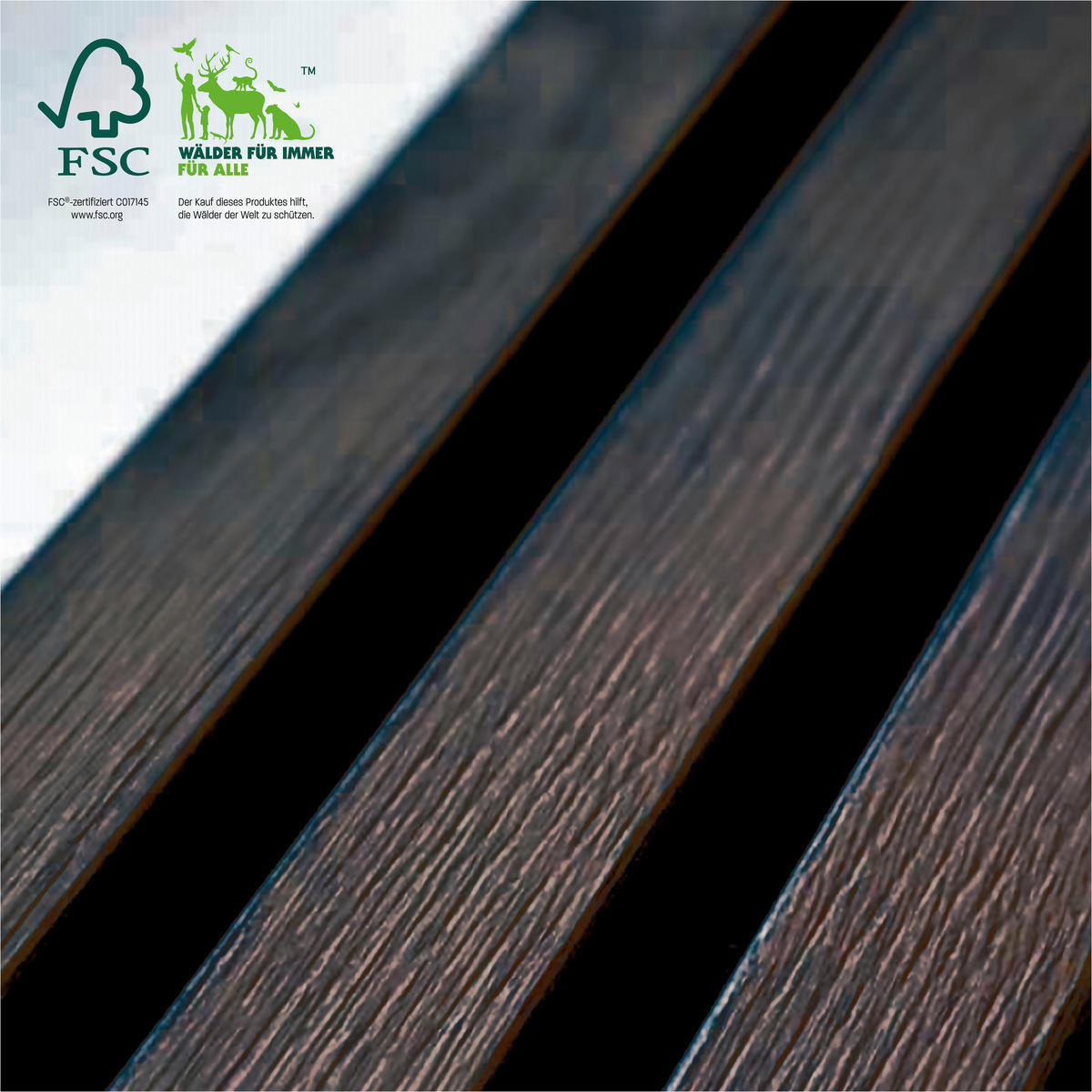 AKUSTIKPANEEL Echtholz Eiche schwarz Sonido Elements 56/120/1.8 cm  - Eichefarben/Schwarz, Basics, Holz/Holzwerkstoff (56/120/1.8cm) - Novel