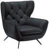 CHESTERFIELD-SESSEL Mikrofaser Schwarz  - Schwarz, Design, Textil/Metall (100/106/95cm) - Pure Home Lifestyle