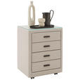 NACHTSCHRANK 50/64/41,5 cm  - Beige/Schwarz, KONVENTIONELL, Glas/Textil (50/64/41,5cm) - Dieter Knoll