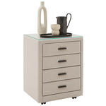 NACHTSCHRANK 50/64/41,5 cm  - Beige/Schwarz, KONVENTIONELL, Glas/Textil (50/64/41,5cm) - Dieter Knoll
