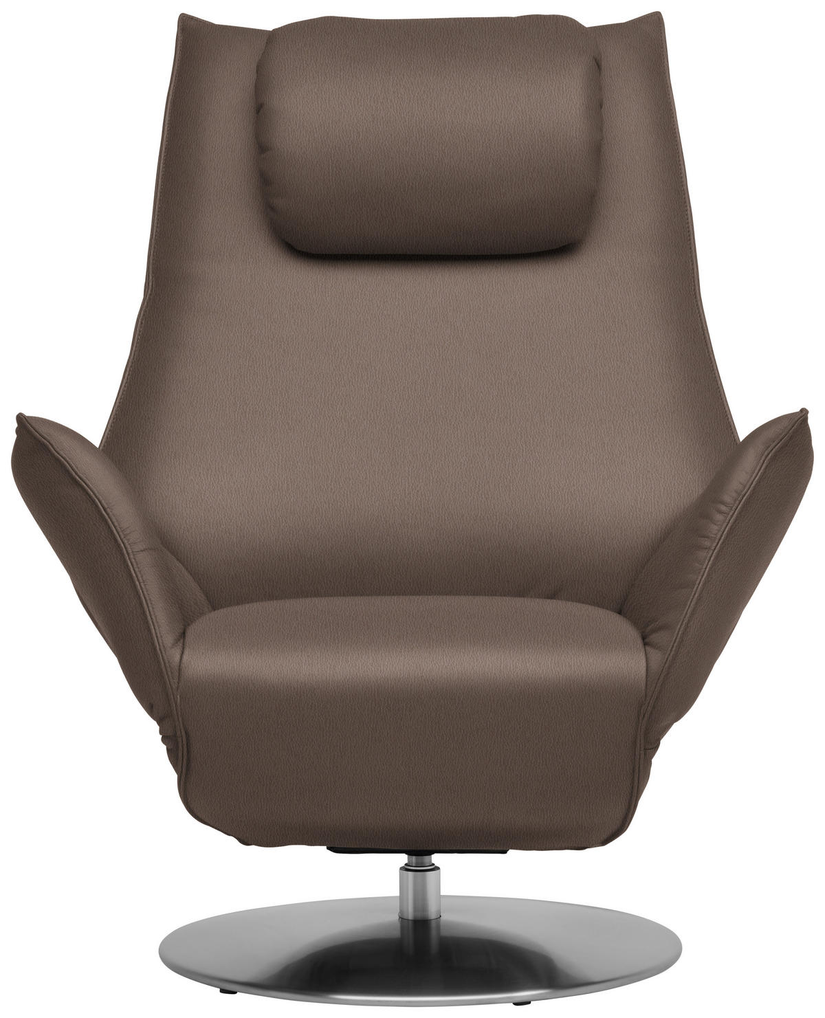 RELAXSESSEL in Leder Braun  - Edelstahlfarben/Braun, Design, Leder/Metall (92/79/90cm) - Koinor
